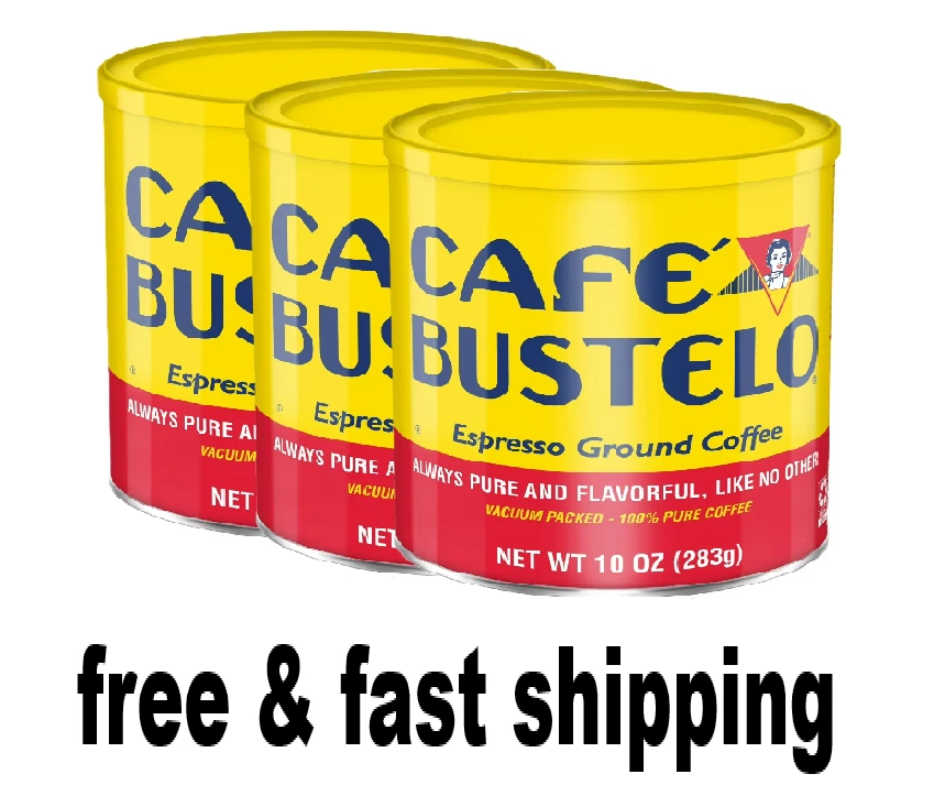 CAFÉ BUSTELO ( pack of 3 ) Cafe Bustelo, Espresso Style Dark Roast Ground Coffee, 10 oz Can