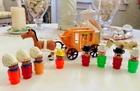 Vintage 1982 Fisher Price Western Town Play Set Cowboys Indians + Stage Coach
