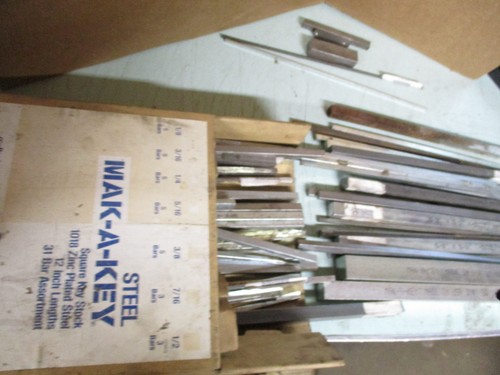 HUGE LOT 40 PLUS PEICES Square Steel Key Stock MIXED SIZES 1/4"-1" LB23