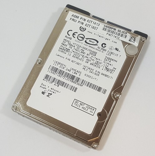 60GB Hitachi HTS541660J9SA00 SATA 2,5" Notebook Festplatte HDD FRU 42T1407