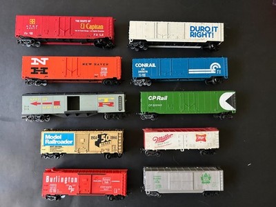 HO Scale Rail Lot of 10 Boxcars Various Brands Complete Combine Ship 06