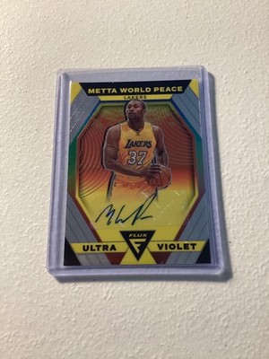 2022-23 Panini Flux - Ultraviolet Signatures Metta World Peace #UVS-MWP (AU)