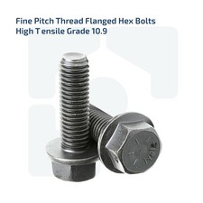 M8 M10 M12 M14 PITCH THREAD FLANGED HEX BOLTS HIGH TENSILE GRADE 10.9