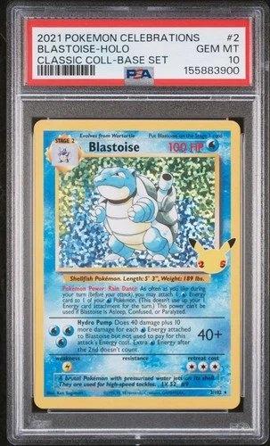 2021 Pokemon Celebrations Classic Coll Blastoise Holo Base Set 2 PSA 10 GEM MINT