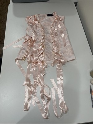 Simone Rocha Unraveling Ribbon Brocade Top Blush