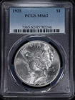 1925-P $1 Peace Silver Dollar PCGS MS 62 | Uncirculated UNC