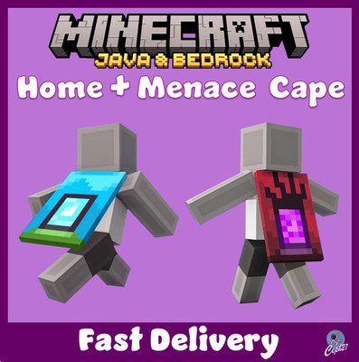 Minecraft Movie - Home Cape + Menace Cape Code - Bedrock&Java - All Platforms