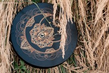 Vegan Shaman Drum: 18'' Alchemical Moon Sound Healing Tool