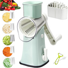 VIANDS Rotary Multipurpose Grater Manual Cheese Vegetable Slicer Blue New