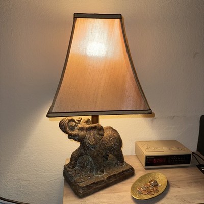 Vintage Large Elephant Sculpture Lamp Home Decor Africa Tested Works