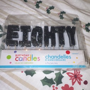 amscan Black Glitter Cake Candles 6pcs Birthday Party Decoration