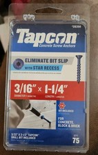 (75-Pk) Tapcon Star Drive Bugle Head Concrete...