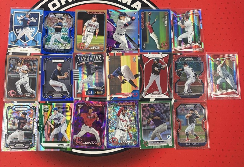 (19) Cleveland Guardians Assorted Serial Numbered  Baseball Card Lot