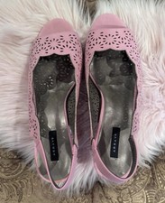 Array Womens Lacy Cut Outs  pink Slip-On Slin...