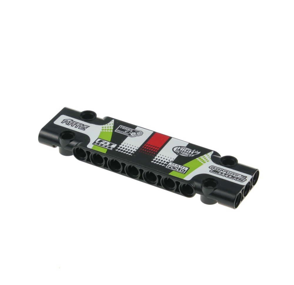 1X Lego Technic Plate 3X11X1 Black Sponsor Logos Red White 42065 15458PB013