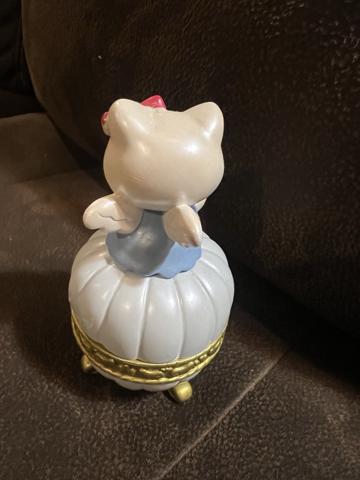 Vintage 2002 Sanrio Hello Kitty Blue Angel Trinket Box Y2K 3.75" - RARE