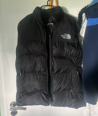 The North Face Herren Daunenjacke schwarz M Reißverschluss, RV-Taschen, Logo
