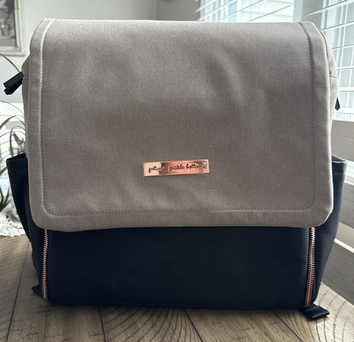 Petunia Pickle Bottom Boxy Backpack Diaper Bag Black/Sand Color way