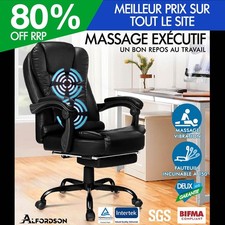 ALFORDSON Fauteuil de Bureau de Massage avec Repose-pieds Siège de jeu Exécutif
