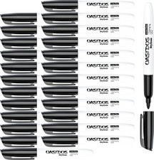 Dry Erase Markers Fine Tip - 24 Pack Fine Point Thin Black White Board Marker...