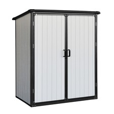 5x3 FT Outdoor Storage Shed Resin Garden Shed with Lockable Doors for Backyard
