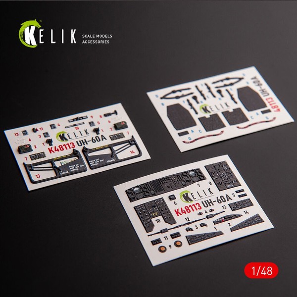 Kelik K48113 - 1:48 UH-60A Black Hawk - Type 1 Interior 3D Decals For Icm Kit --image
