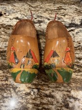 Hand-Painted Dutch Wooden Clogs Windmill House Design Handmade
