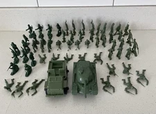 60 Vintage Army Men German And US Tank and Jeep