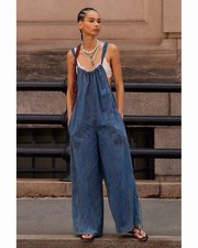 Free People We The Free Freebird Jumpsuit Stellar Blue M NWT