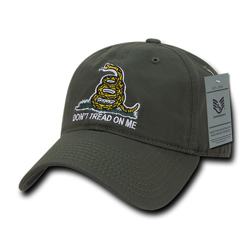 Don't Tread on Me Gadsden Flag Adjustable Hat Olive Drab Snapback Cap