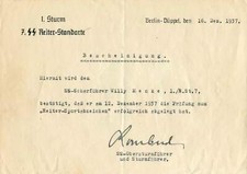 WW II GENERALMAJOR Gustav Lombard autograph, document signed