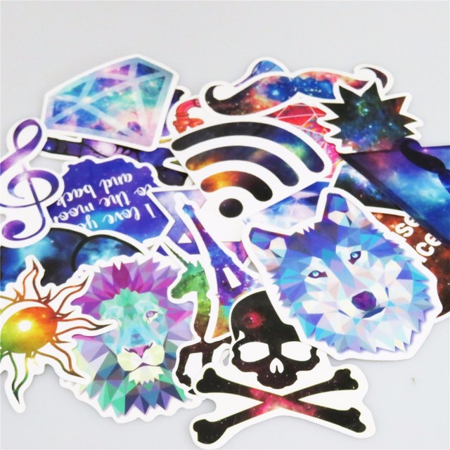 50pcs/lot Galaxy Stickers Collection Vinyl Decal PVC Laptop Skateboard