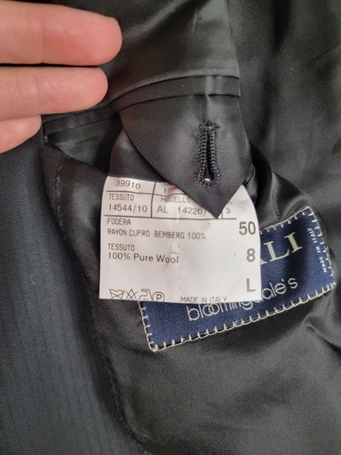 CANALI Black Pinstripe 100% Wool Mens Blazer Sport Coat Jacket - EU 50 / US 40 L - Picture 8 of 12
