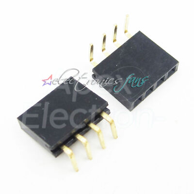 20PCS 2.54mm Pitch 1x4Pin Header Recht Angle Female Single Row Steckverbi ASS