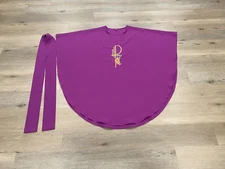 PURPLE VESTMENT WITH EMBROIDERY + STOLE