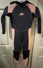 Wetsuit Girls Size 8 Pink Xuker Black Kids 3mm Neoprene Back Zip Full Body