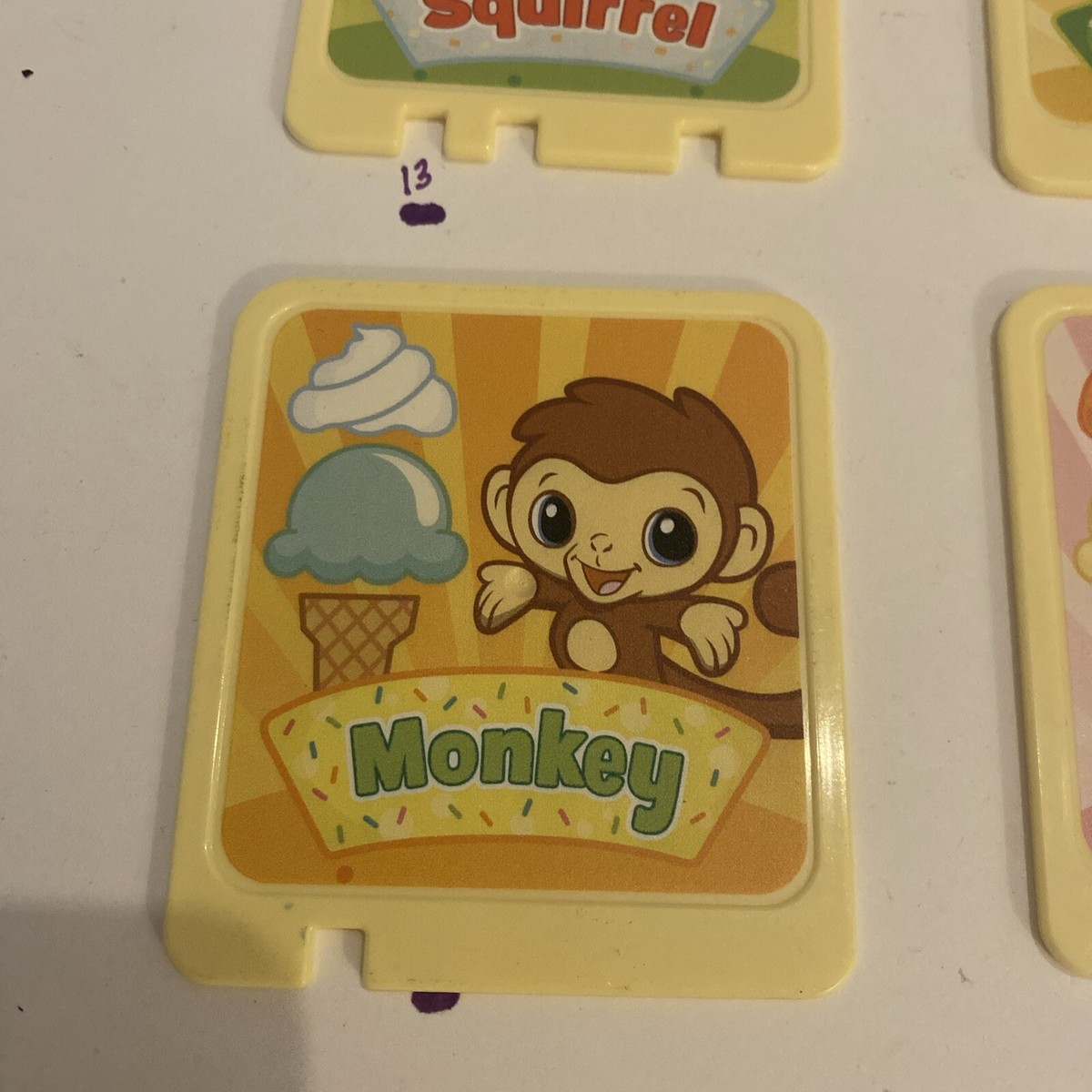 LeapFrog Scoop & Learn Ice Cream Replacement Cards Poodle Monkey