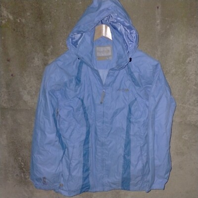 Regatta light blue rain jacket. ladies medium, size 12. Waterproof Hydrafort.