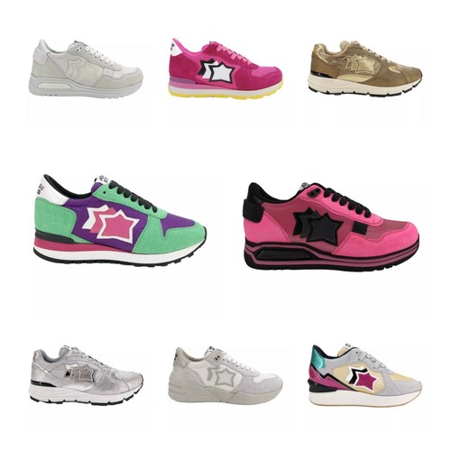 Sneaker Atlantic Stars in pelle laminata e dettagli in tessuto /rete
