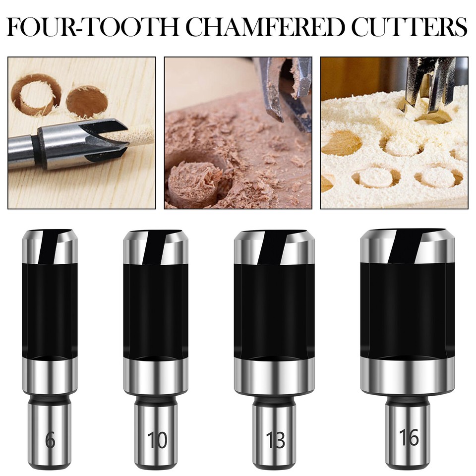 8pcs Wood Dowel Drill Bits Standard Dowel Cutters Set Round Shank Claw