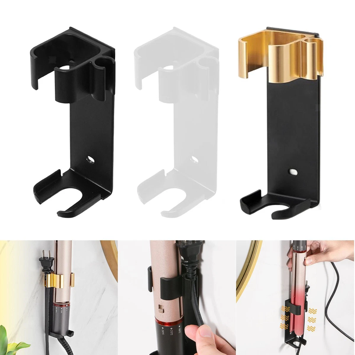 Hair Tool Organizer Bathroom Hair Dryer Holder Wall Mounted Hair
