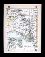 1921 Johnston Map South Australia Adelaide Kangeroo Island Spencer Gulf - Dexter
