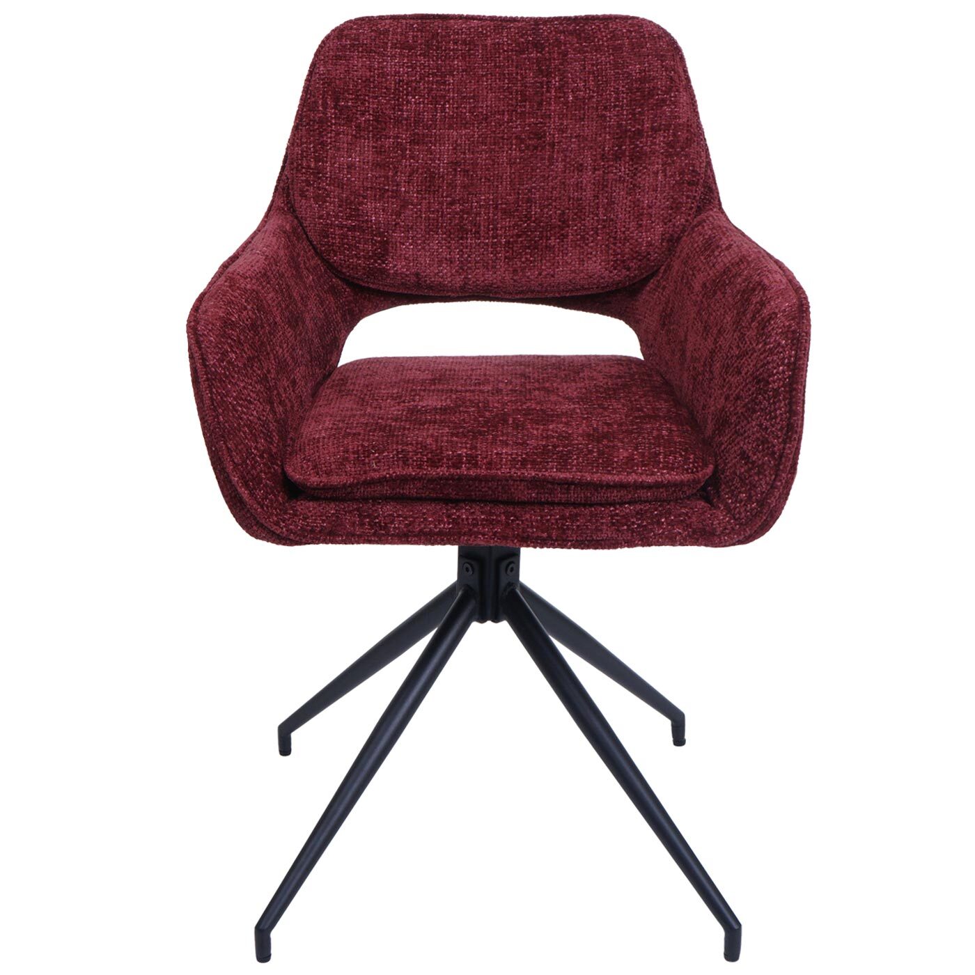 2er-Set Esszimmerstuhl HWC-N74, Stuhl drehbar Auto-Return Stoff Chenille 490g/m² Ansicht 15