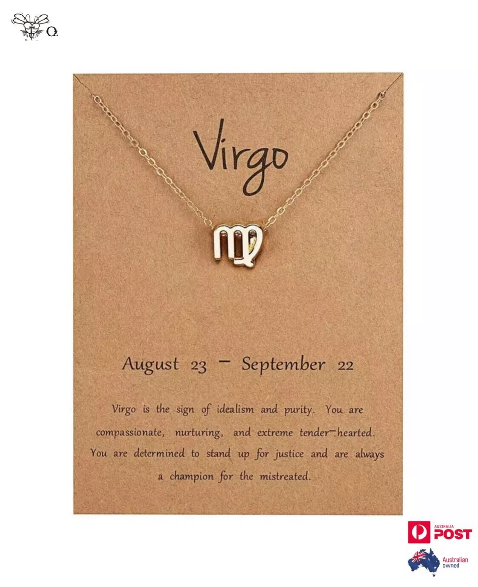 Virgo Zodiac Star Sign Symbol Gold Plated Pendant Necklace eBay