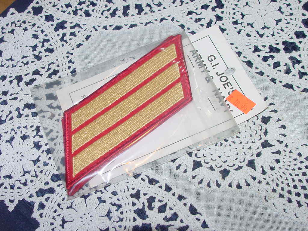 usmc dress blue service stripes USMC Set of 8 Male Gold Embroidered on Red Service Stripe