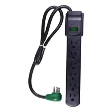 6 Outlet Surge Protector with 3 Ft. Heavy Duty Cord - Black
