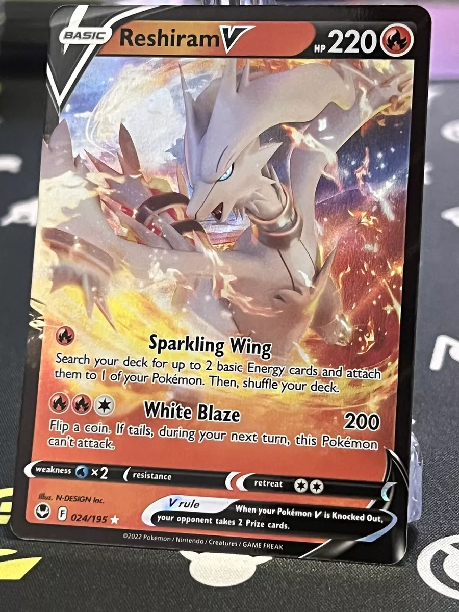 2022 Pokemon Card *Reshiram V* Silver Tempest Set 024/195 - Holo Rare V  Full Art