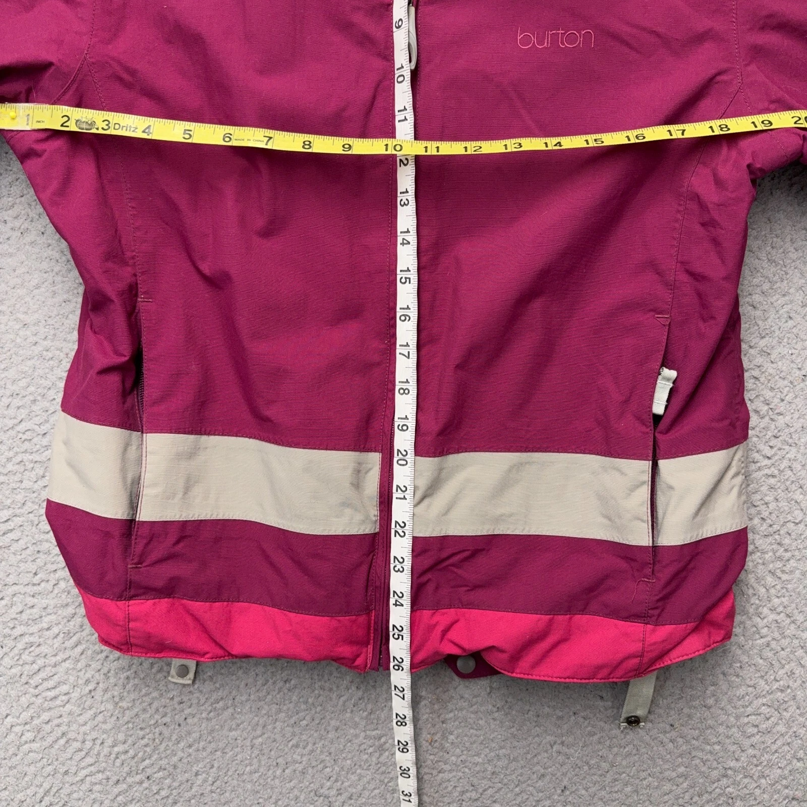 burton full zip insulated ski outdoor jacket