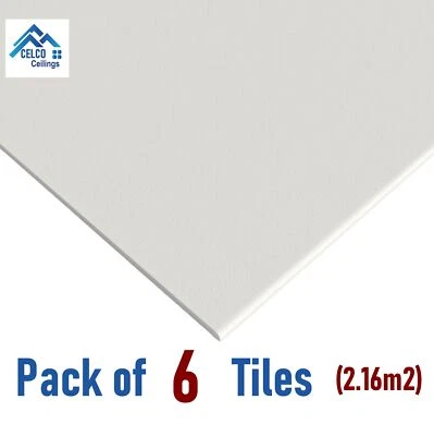 CEILING EXPERT EasyClean Suspended Ceiling Tiles Vinyl 595x595 Square Edge 600x600 Plain White