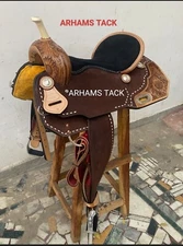 Handmade Western Barrel Racing Saddle Free Shipping 